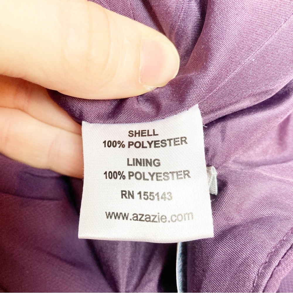 Azazie Plum Purple Spaghetti Strap Wedding Dress - Picture 8 of 8